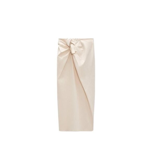 ZARA KNOT MIDI SKIRTCRUDE SIZE XS | 3263/371 - Picture 1 of 4